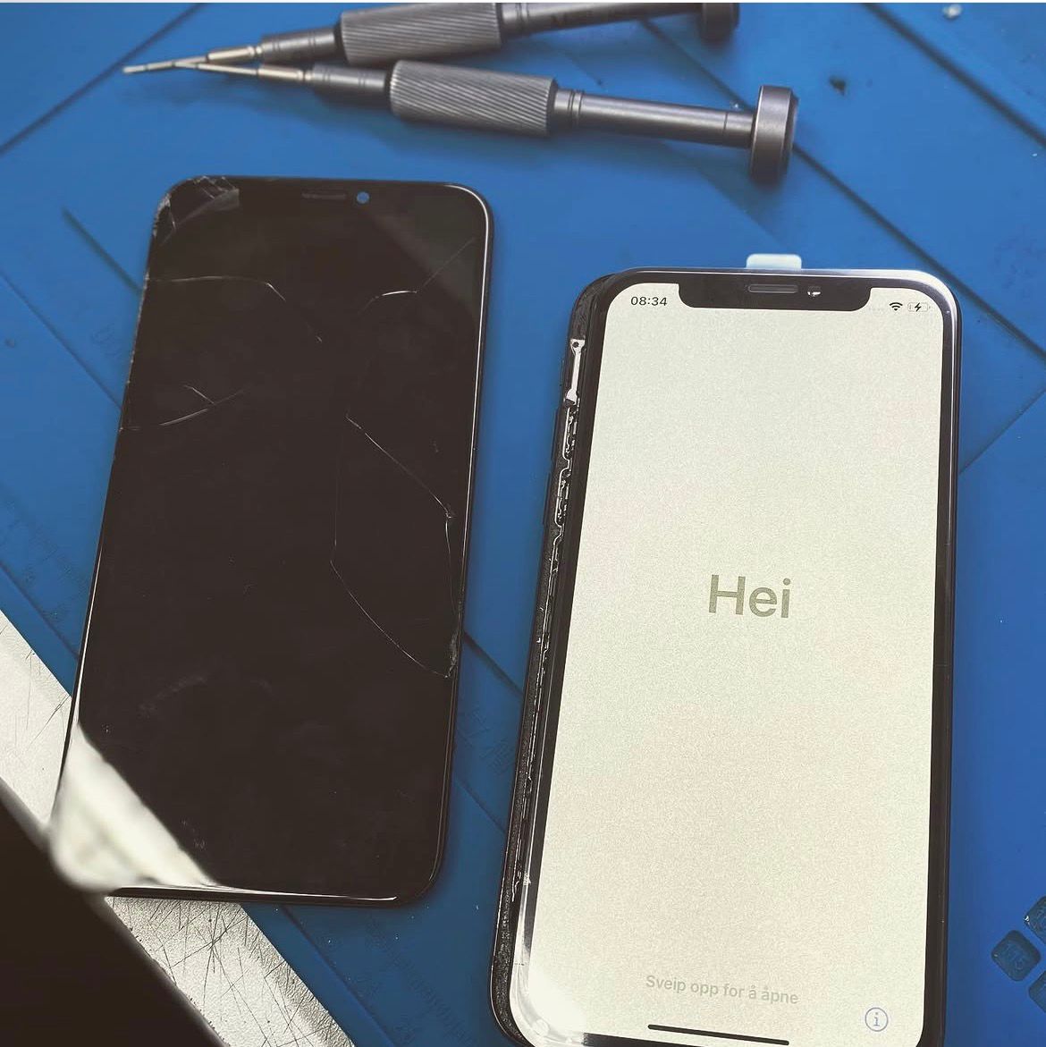 iPhone com tela quebrada para serviço de troca de telas
